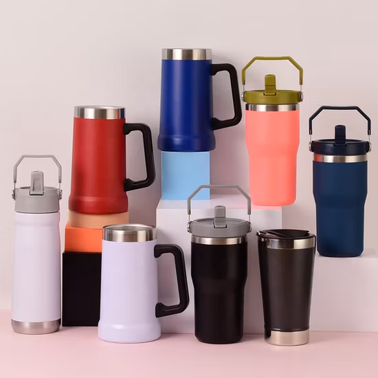 Copo personalizado para crianças atacado Thermo Sippy Vácuo de aço inoxidável 40 onças Beba xícaras de chá e café com tampas e canudos